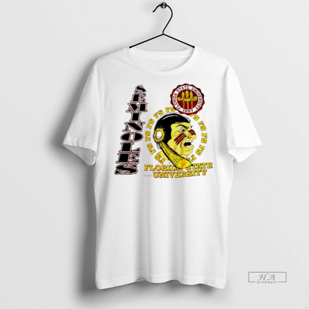 Official Florida State University Seminoles Vintage Logo Fs Mascot Shirt