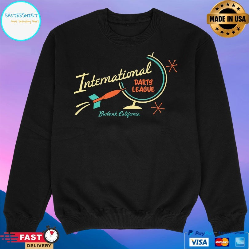 International Darts League Burbank California T-shirt
