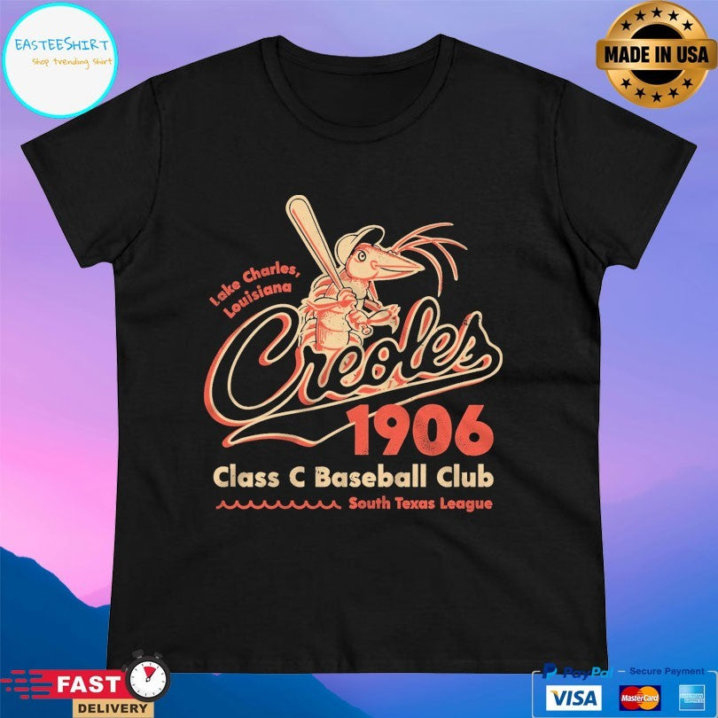 Lake Charles Louisiana Creoles 1906 Class C Baseball Club South Texas League T-shirt