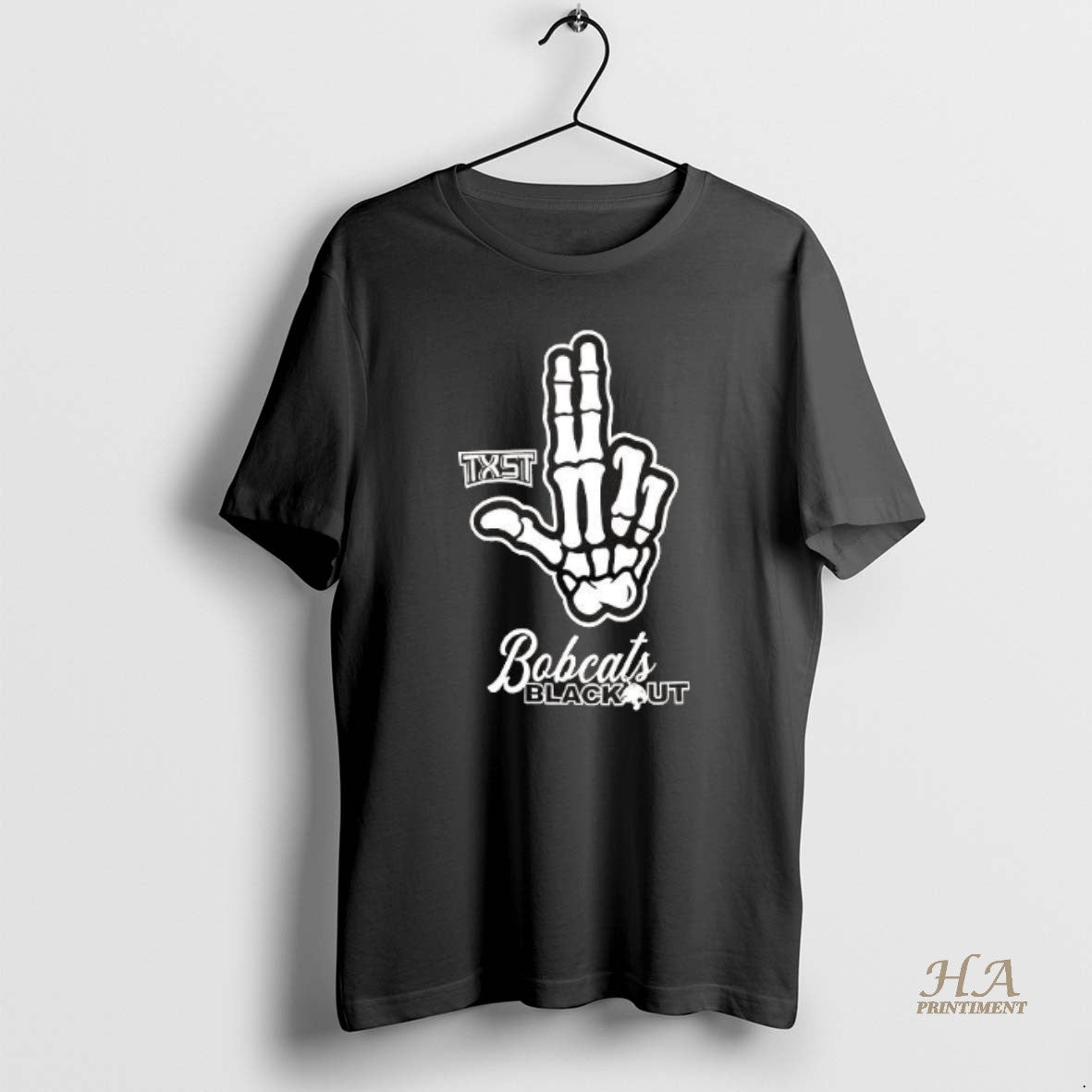 Official Skeleton Hand Txst Texas State Bobcats Blackout