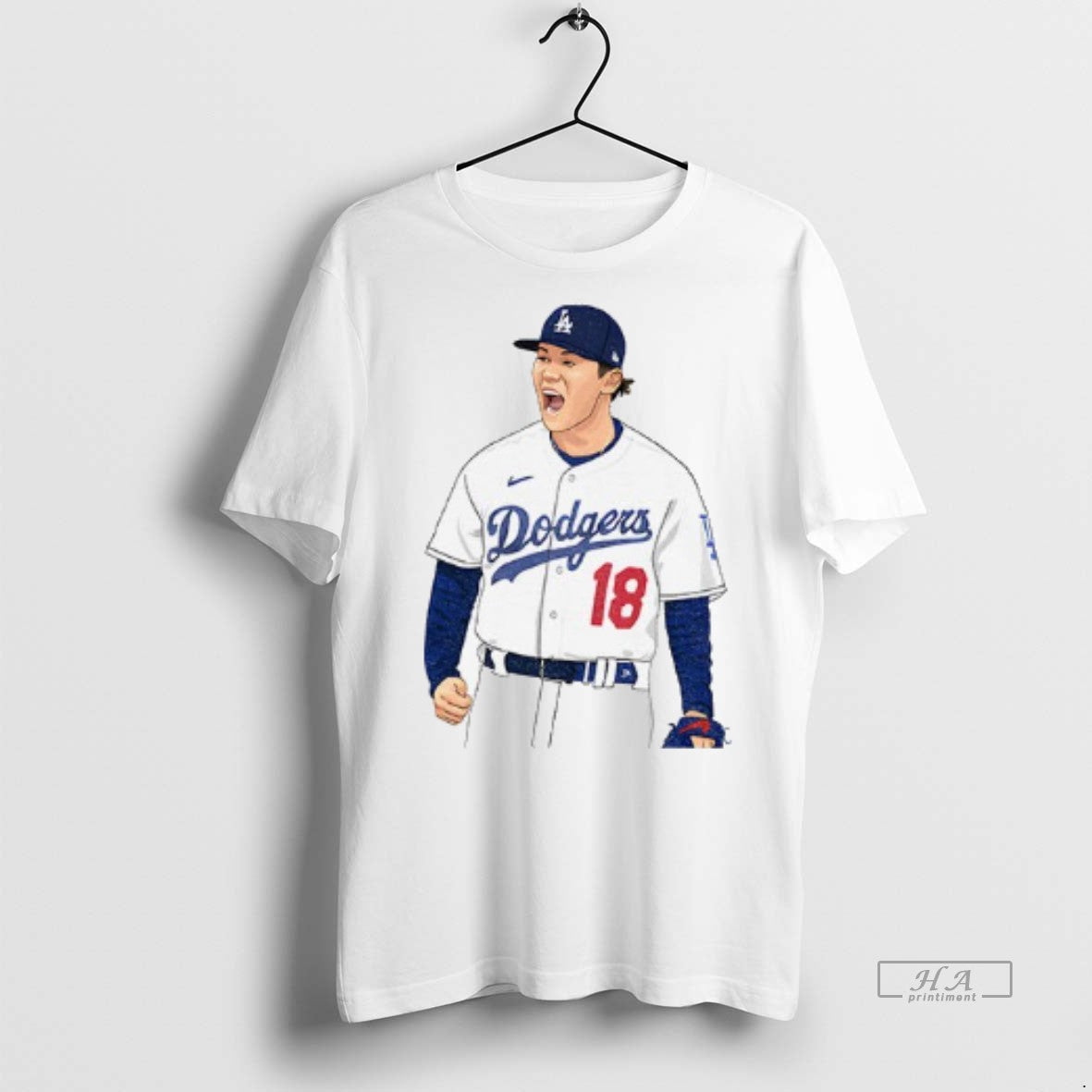 Official Yoshinobu Yamamoto Los Angeles Dodgers 18 Pitcher Graphic Shirt