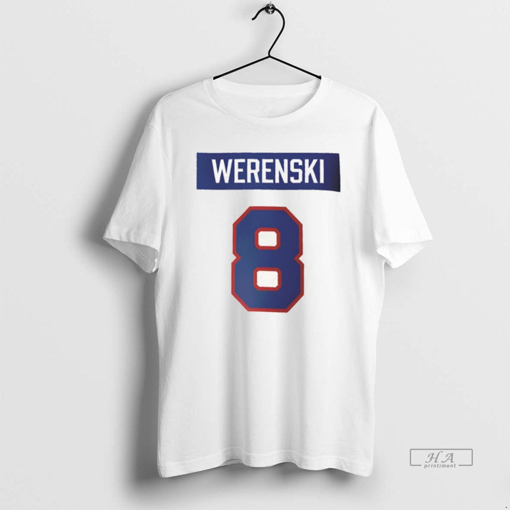 Official Zach Werenski 8 American Hockey Monsters Hockey Legend Gold Medal
