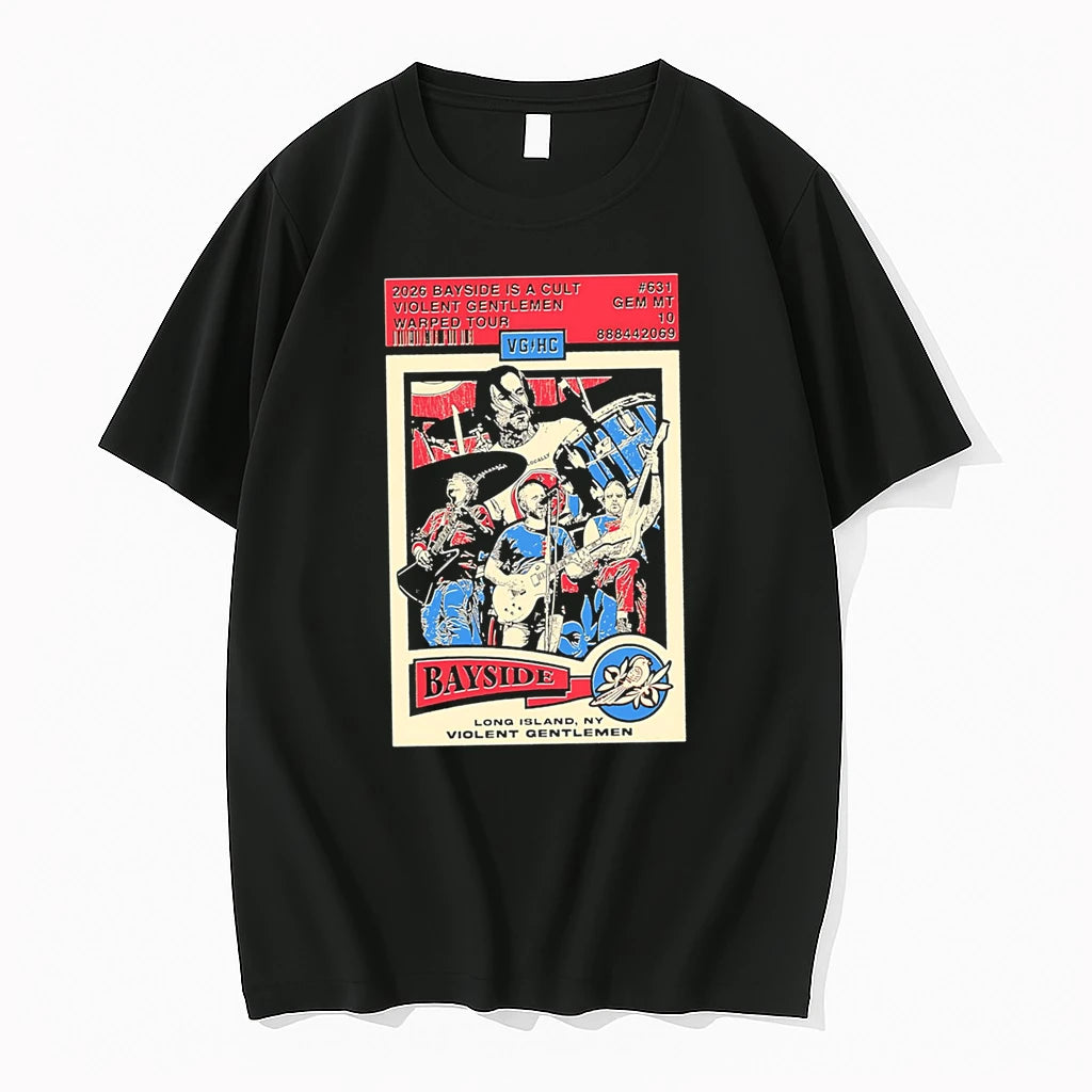 Officials 2026 Bayside Is A Cult Violent Gentlemen Warped Tour Bayside Premium T Shirt