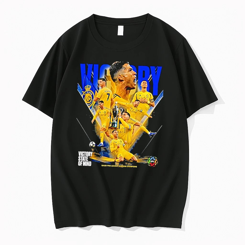 Officials Al Nassr Fc Ronaldo 7 Kafd Black T Shirt Sweater