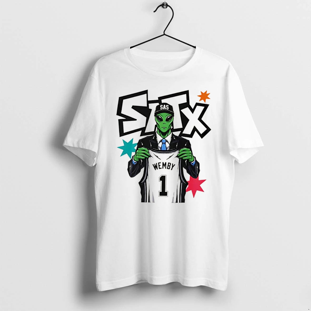 Officials Alien Holding Victor Wembanyama San Antonio Spurs Satx Tee T Shirt Sweater