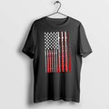 Officials American Flag Fishing Rods And Fish Pattern Usa Patriotic Premium T Shirt
