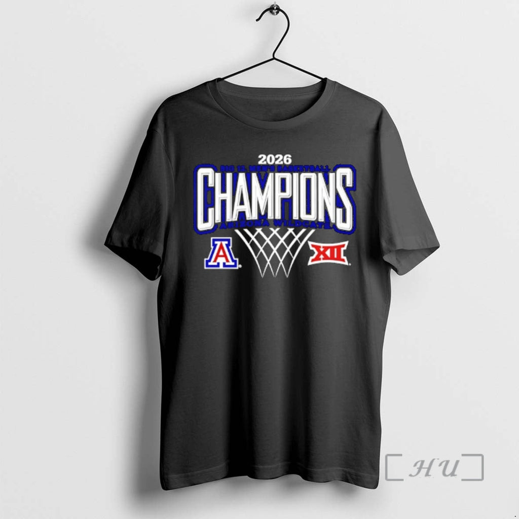 Officials Arizona Wildcats Cardinal 2026 Big 12 Mens Basketball Regular Season Champions Premium T Shirts