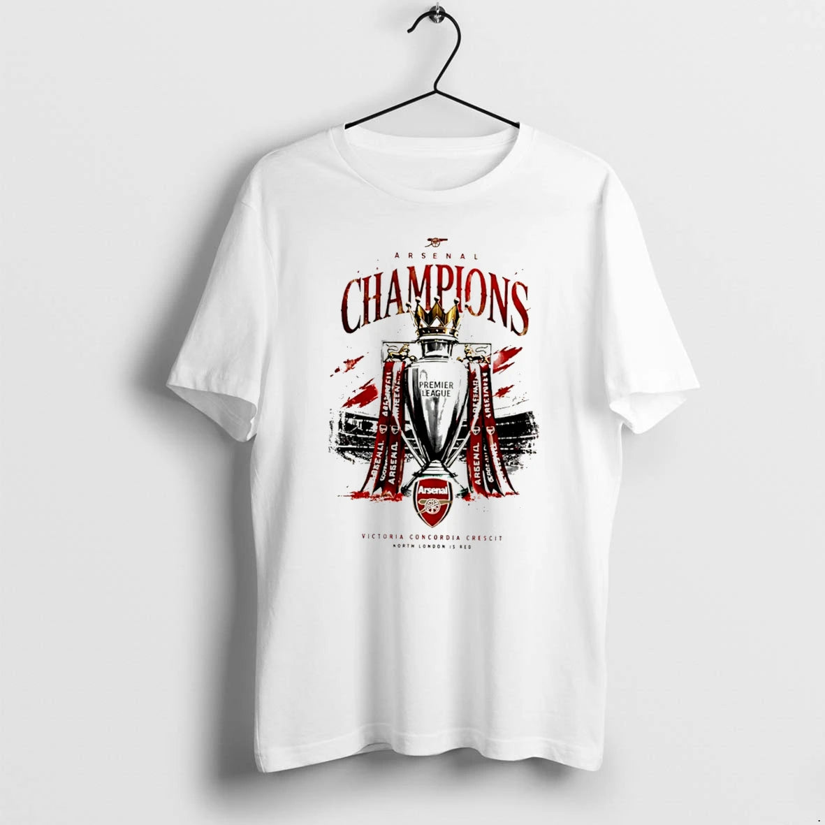 Officials Arsenal 2026 Premier League Champions North London Is Red Trophy Tee T Shirt Sweater