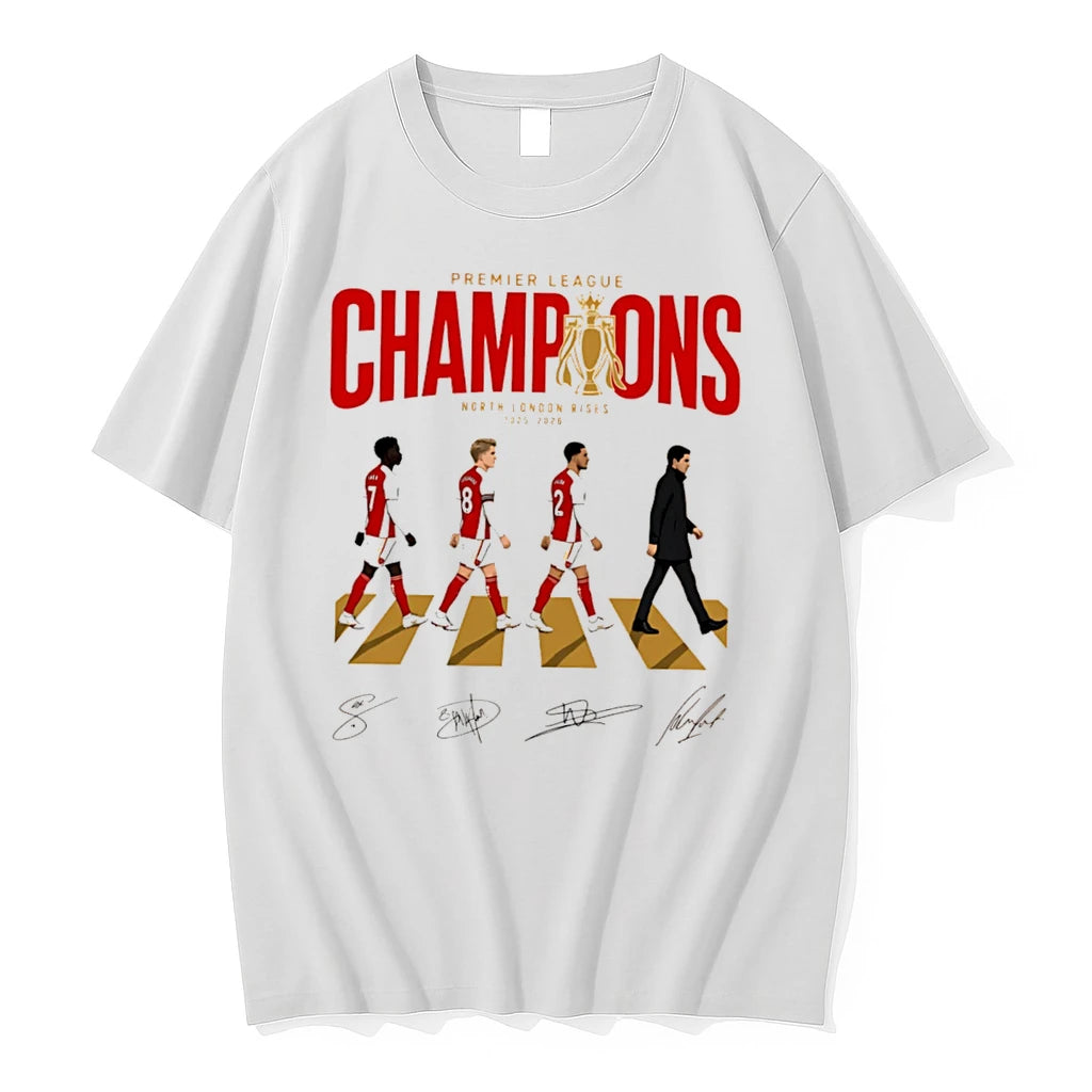 Officials Arsenal Fc 2025 2026 Premier League Champions Abbey Road Signatures Tee T Shirt Sweater