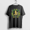 Officials Athletics Maple Leaves Skull Crossed Bats Baseballs Halloween Black Mens Premium T Shirt