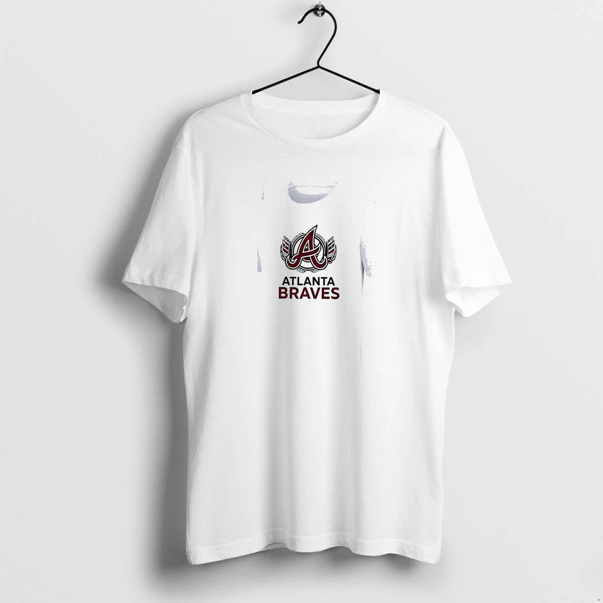 Officials Atlanta Braves Logo Skull Bat Crossed Baseball White Mens Premium T Shirt