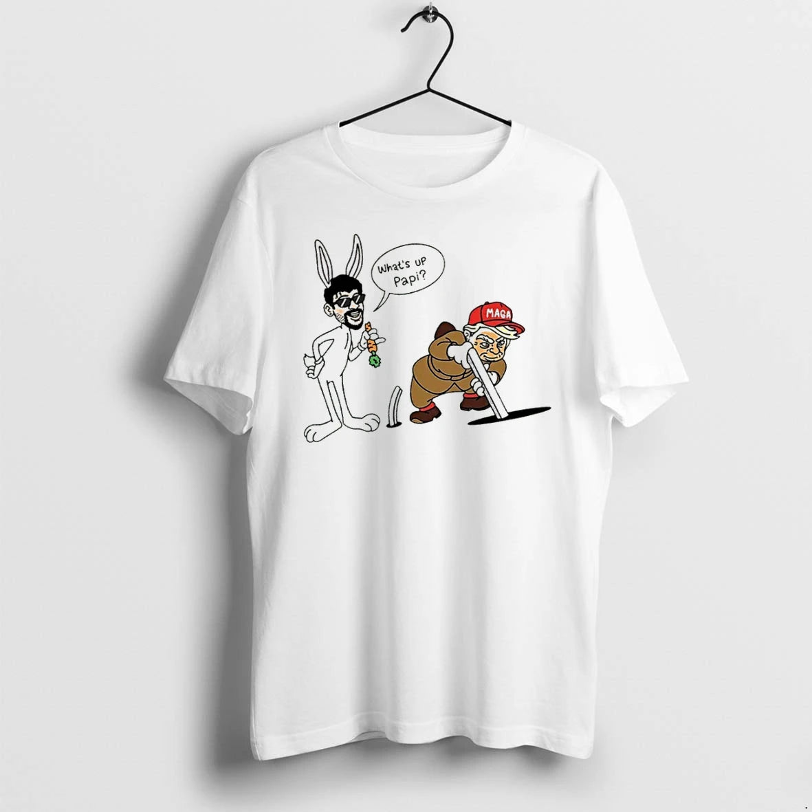 Officials Bad Bunny Bugs Bunny Whats Up Papi Donald Trump Maga T Shirt Sweater