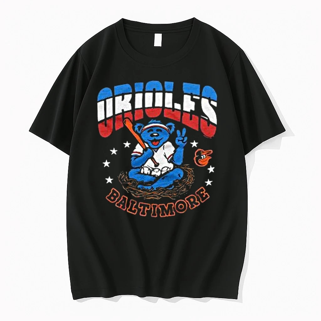 Officials Baltimore Orioles Mlb X Grateful Dead X Americana Tri Blend Black T Shirt Sweater