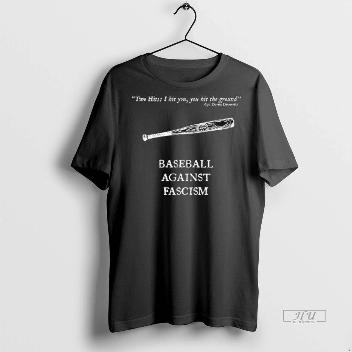 Officials Baseball Against Fascism Two Hits I Hit The Ground 2 Sided Tee Shirt Sweater