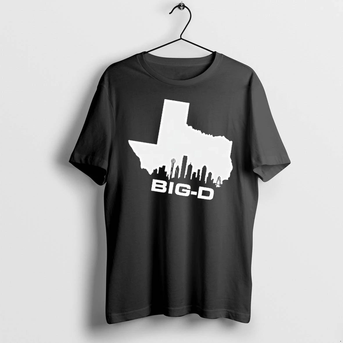 Officials Big D Texas State Map Outline Dallas City Skyline Silhouette Mens