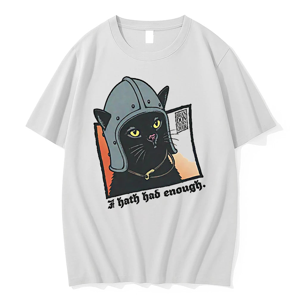Officials Black Cat Wearing Knight Helmet I Hath Had Enough T Shirt Sweater