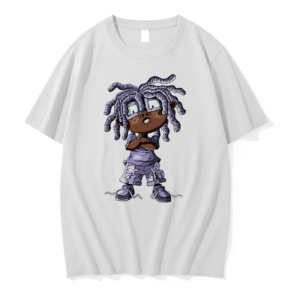 Officials Black Toddler Purple Dreadlocks Glasses Camo Shorts Cartoon Caricature White Womens T Shirt Sweater