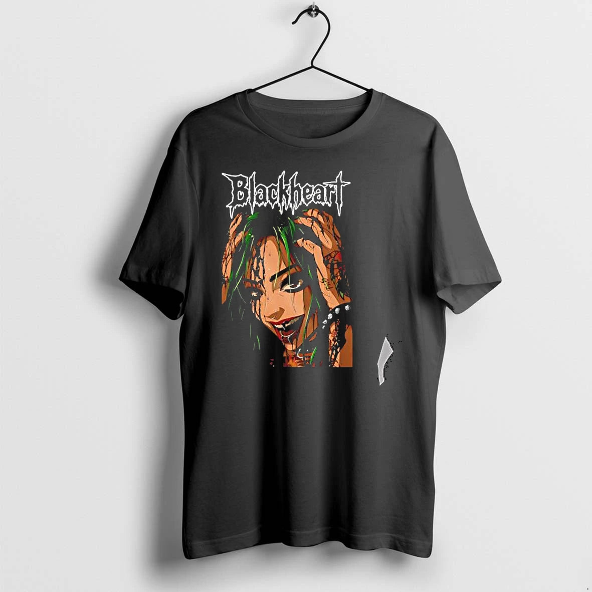Officials Blackheart Goth Punk Girl With Green Hair And Tattoos Premium T Shirt