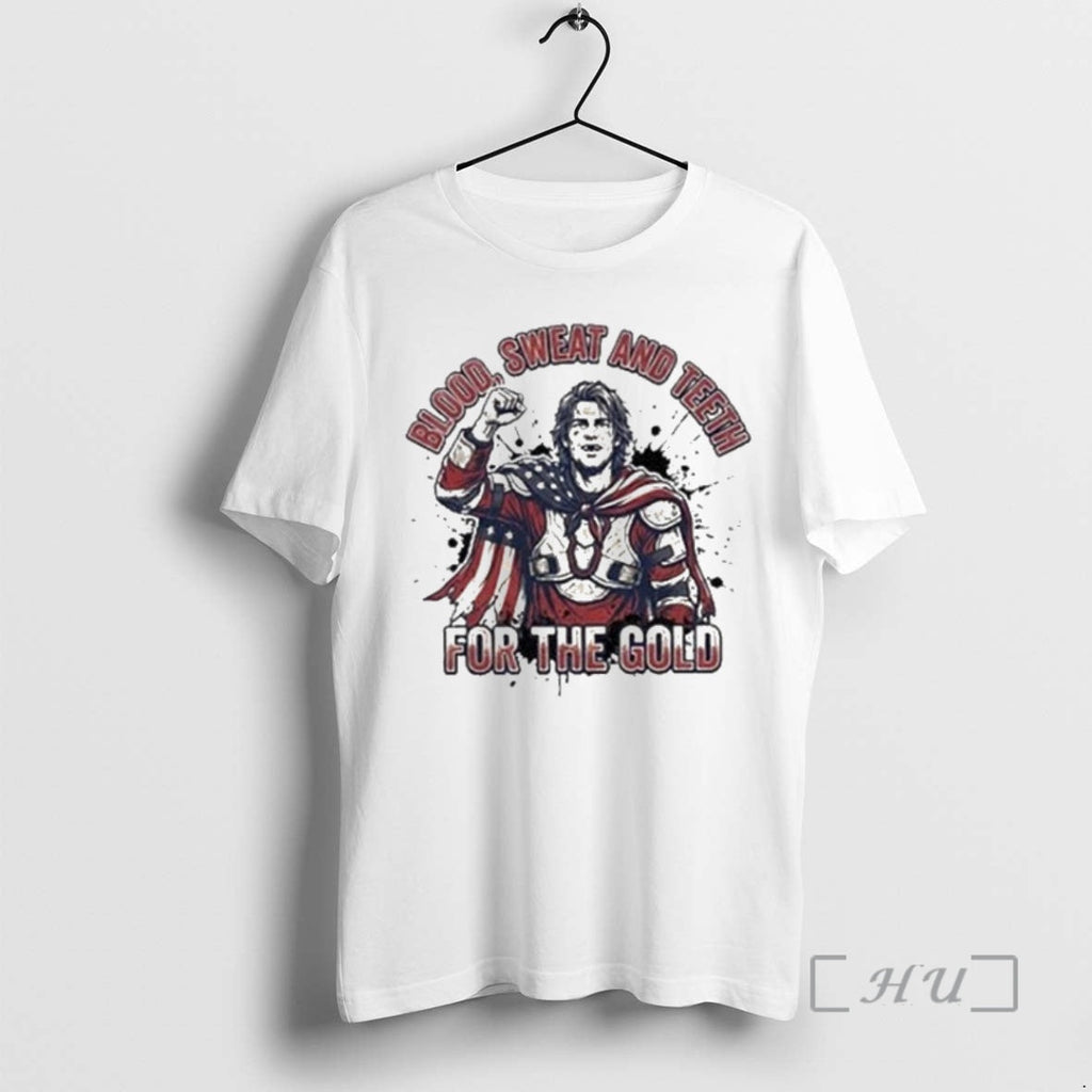 Officials Blood Sweat And Teeth For The Gold Usa Hockey T Premium T Shirts Sweater