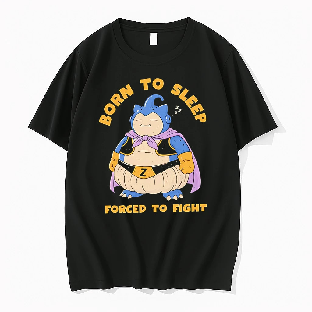 Officials Born To Sleep Forced To Fight Majin Buu Snorlax Premium T Shirt