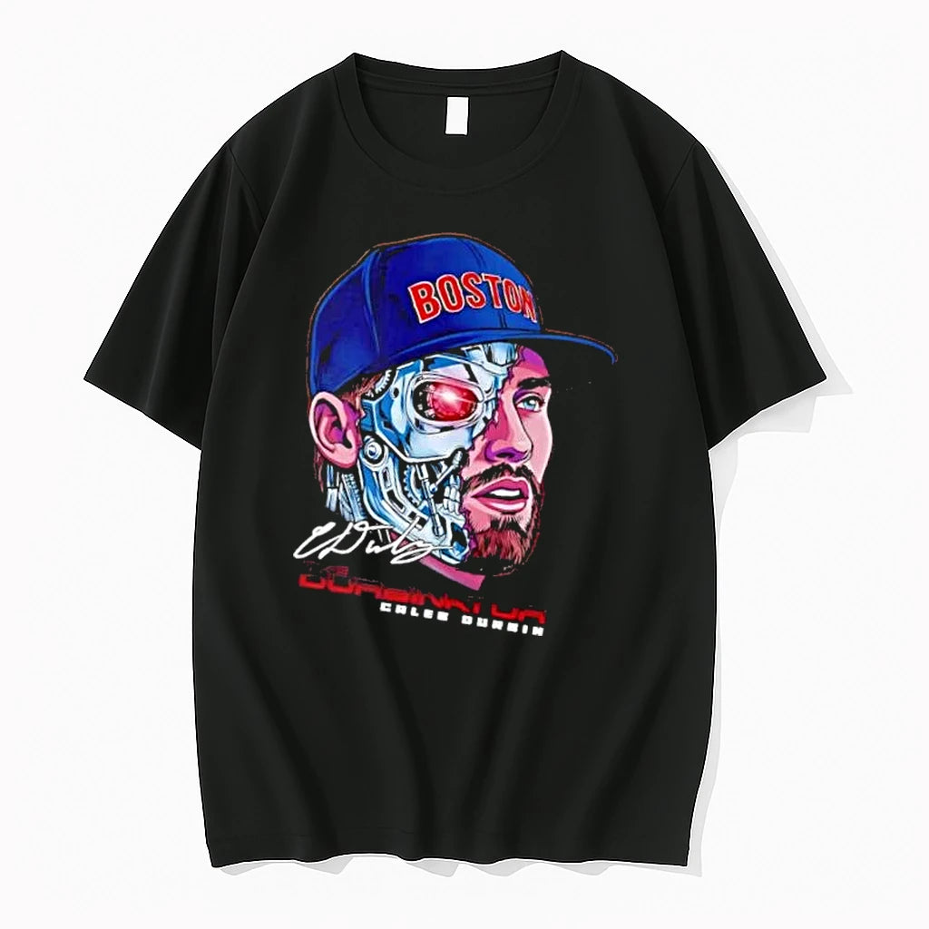 Officials Boston The Durbinator Caleb Durbin Cyborg Caricature Half Robot Face Mens