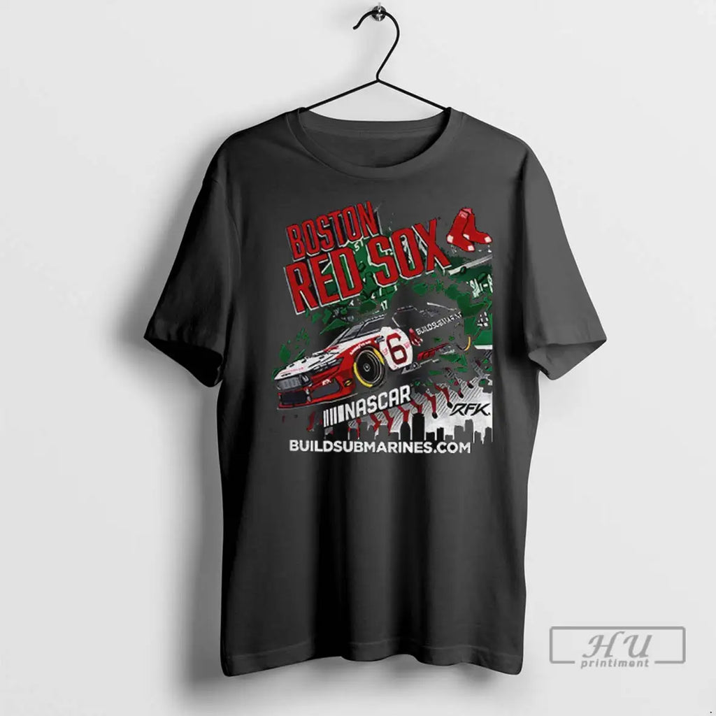 Officials Brad Keselowski Wearing Boston Red Sox Baseball Nascar Buildsubmarines 2025 T Shirts