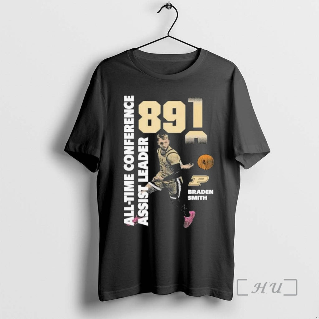Officials Braden Smith All Time Conference Assist Leader 891 Purdue Boilermakers Basketball Premium T Shirts