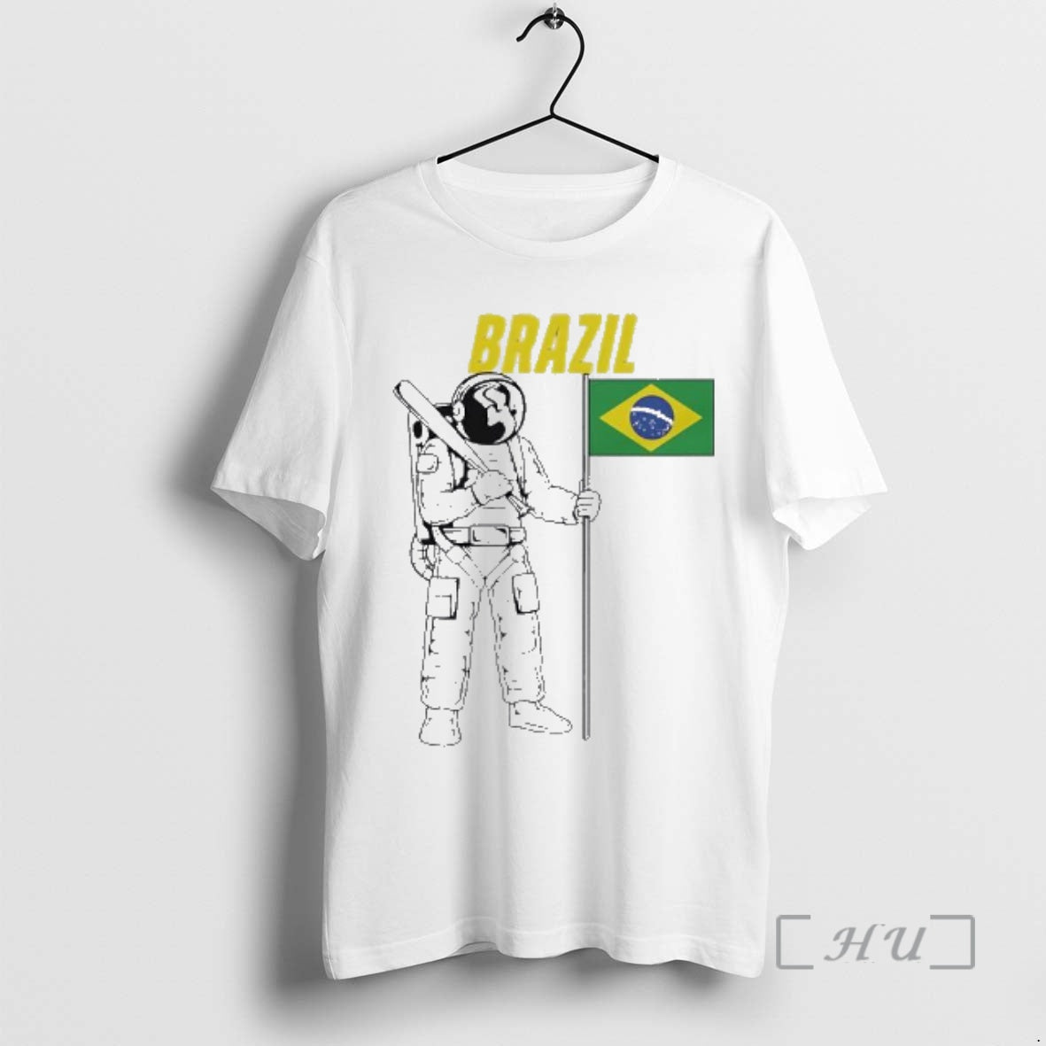 Officials Brazil Astronaut Holding Baseball Bat And Flag Of Brazil
