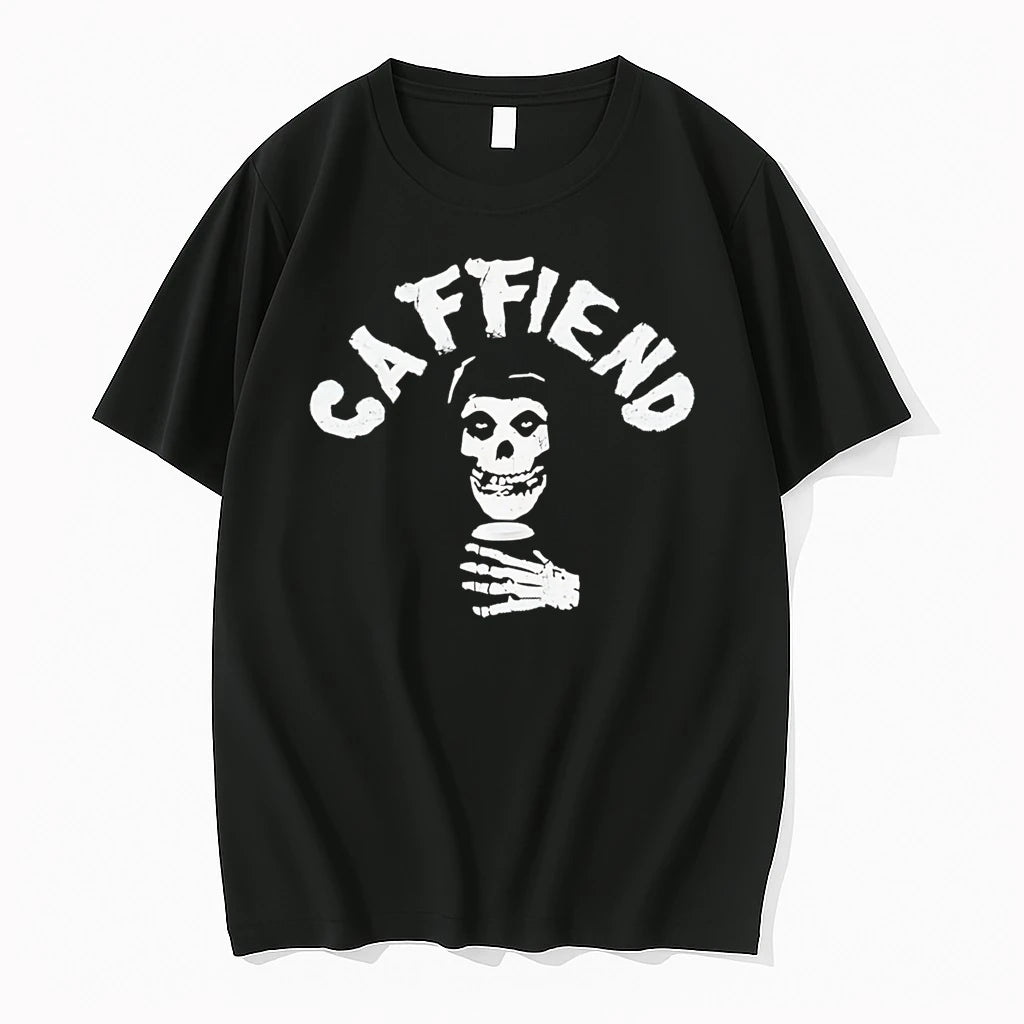Officials Caffiend Misfits Skull Holding Coffee Cup T Shirt Sweater