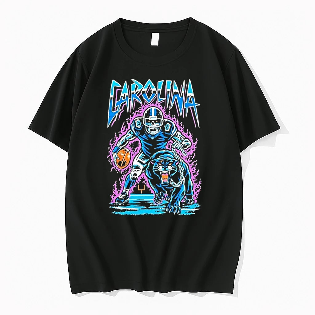 Officials Carolina Panthers Football Skeleton Player With Panther Premium T Shirt