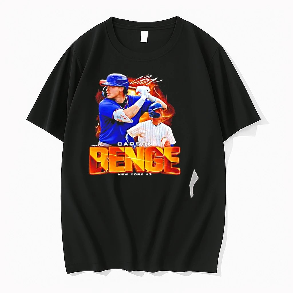 Officials Carson Benge New York Mets Mlb Player Signature Premium T Shirt