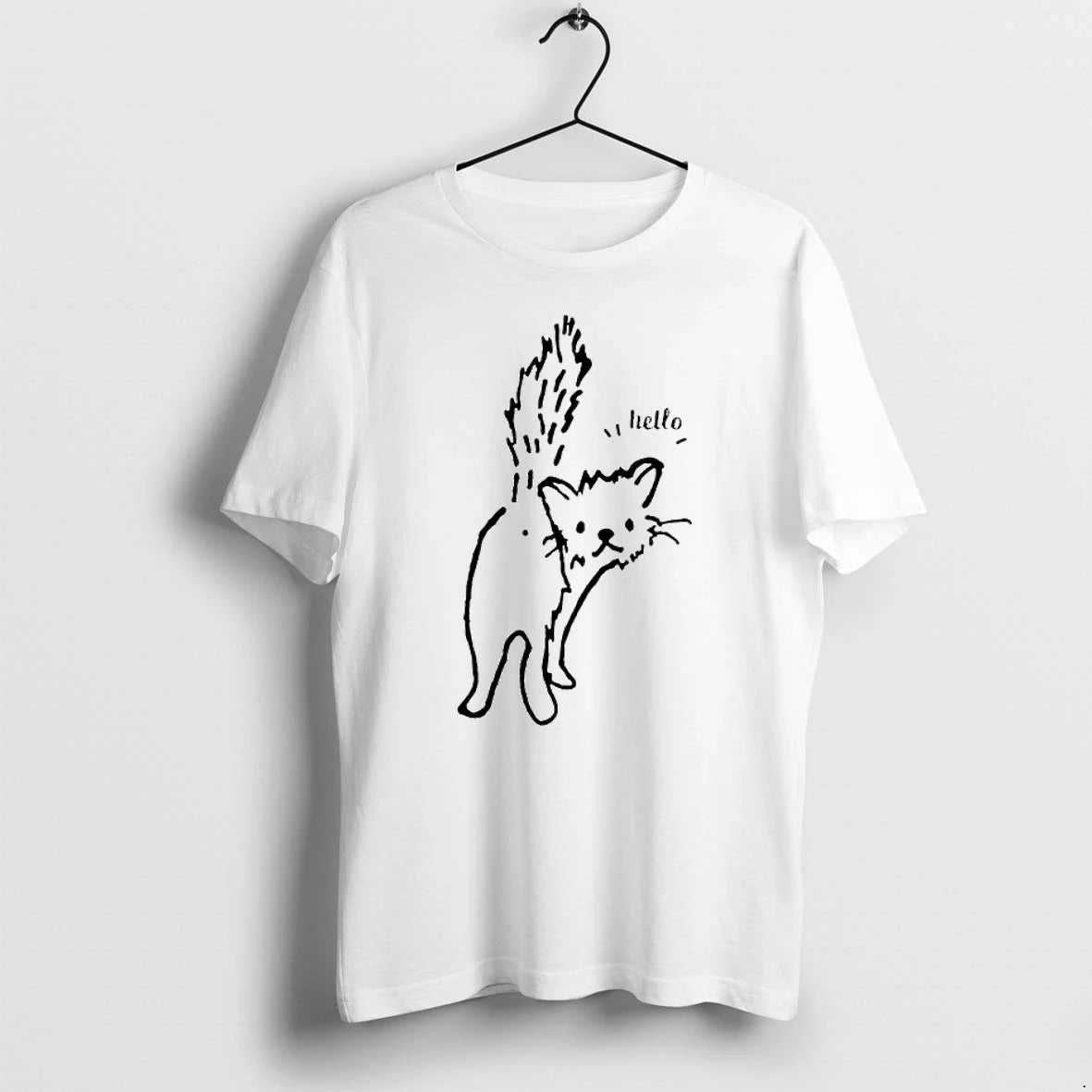 Officials Cat Showing Butt Saying Hello Premium T Shirt