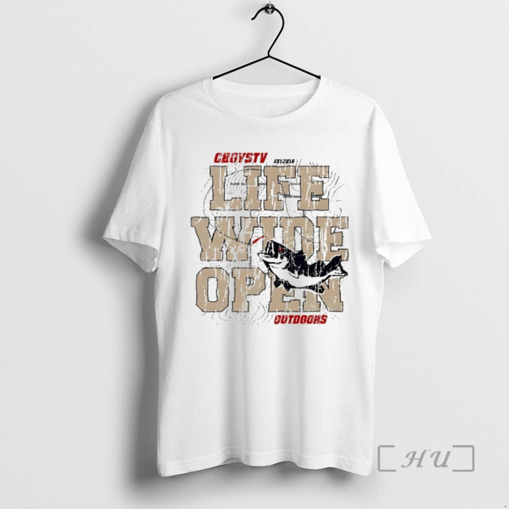 Officials Cboys Tv Est 2016 Life Wide Open Outdoors Bass Fishing Sweater Tee (1)