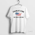 Officials Charlie Kirk His Voice Lives On White T Shirt Sweater