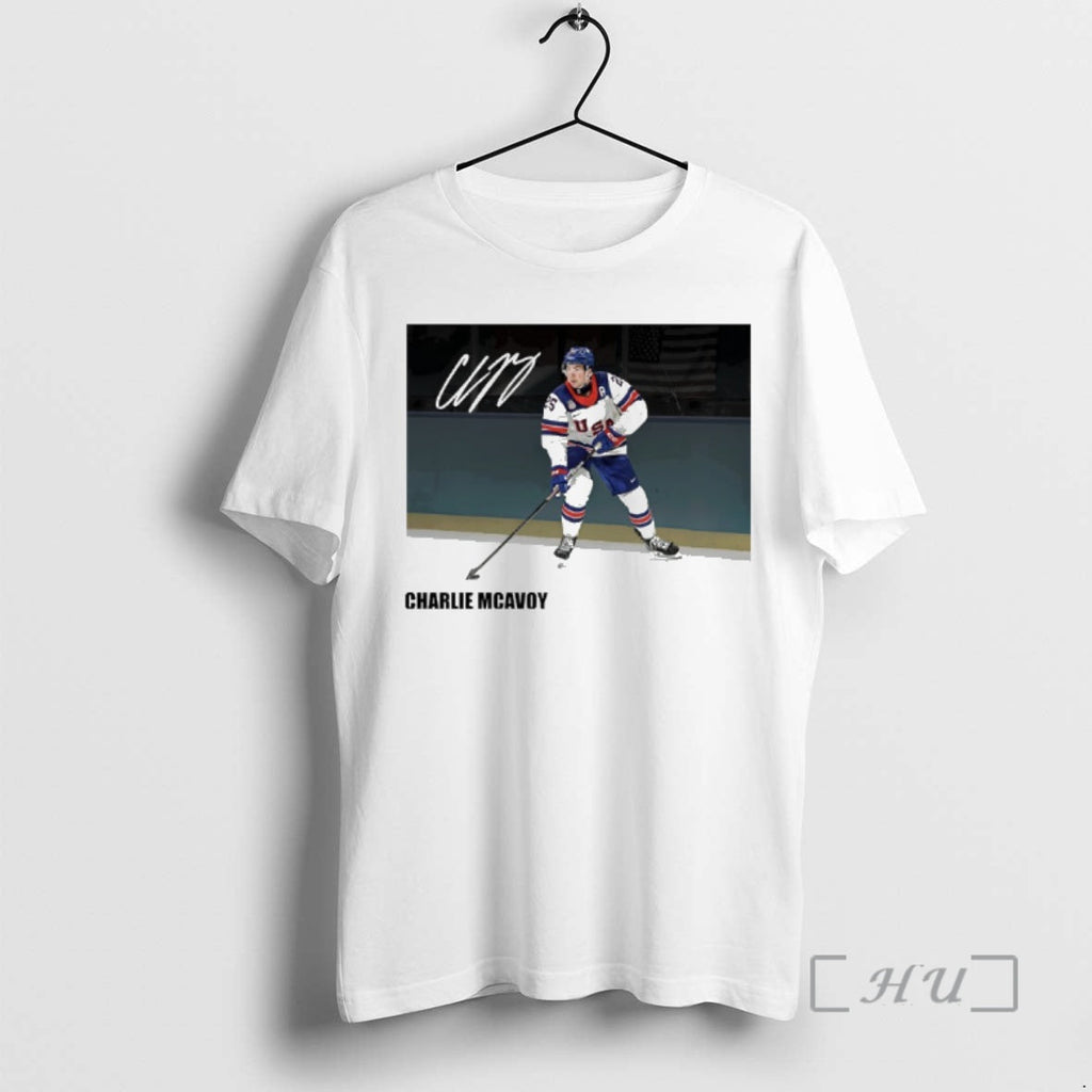 Officials Charlie Mcavoy Team Usa 2026 Winter Olympics Gold Medal Autographed Premium T Shirts Sweater