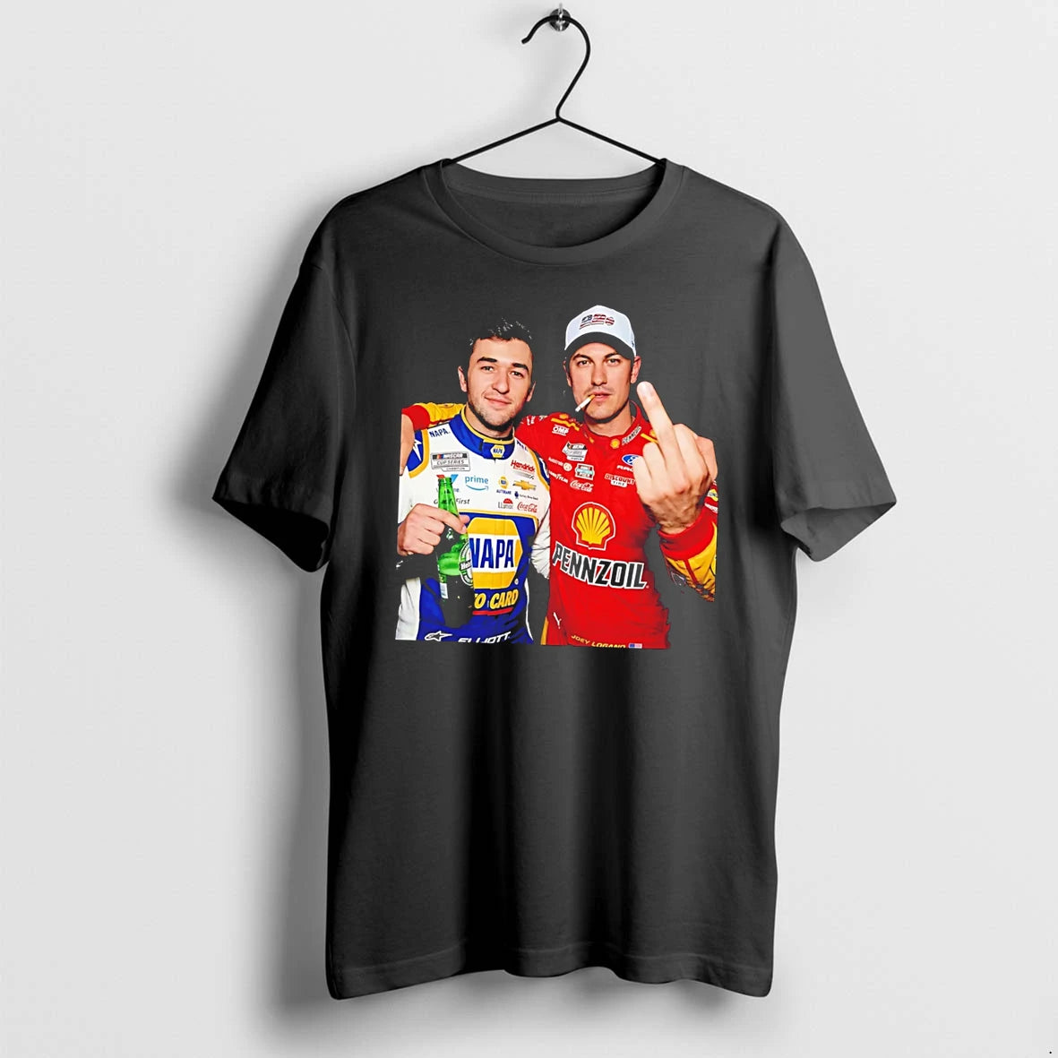 Officials Chase Elliott Joey Logano Nascar Cup Series Champions Middle Finger Tee