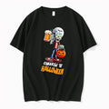 Officials Cheers To Halloween Cartoon Zombie Holding Beer Pumpkin Basket Mens T Shirt Sweater
