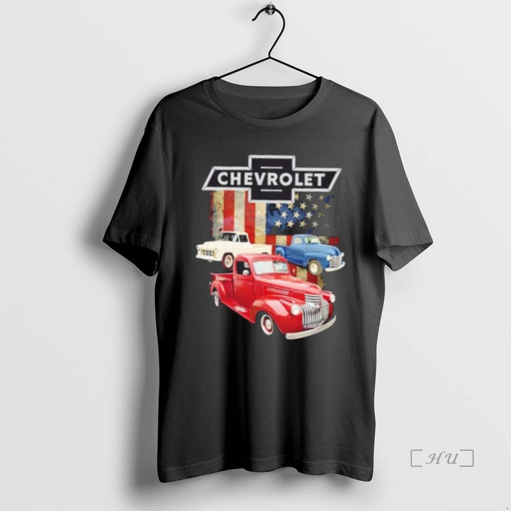 Officials Chevrolet Truck American Metal American Flag T Shirt Sweater