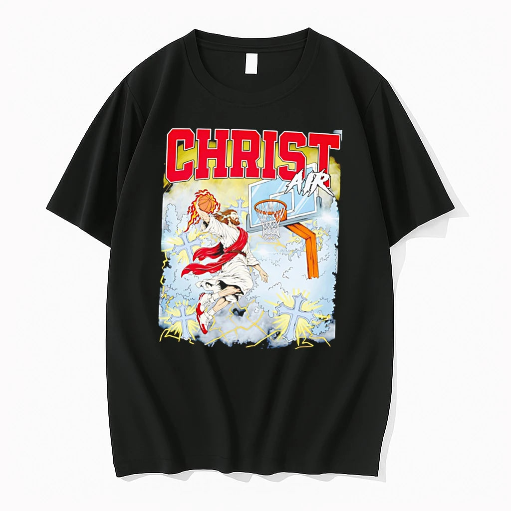 Officials Christ Air Jesus Play Basketball Graphic Tee T Shirt Sweater