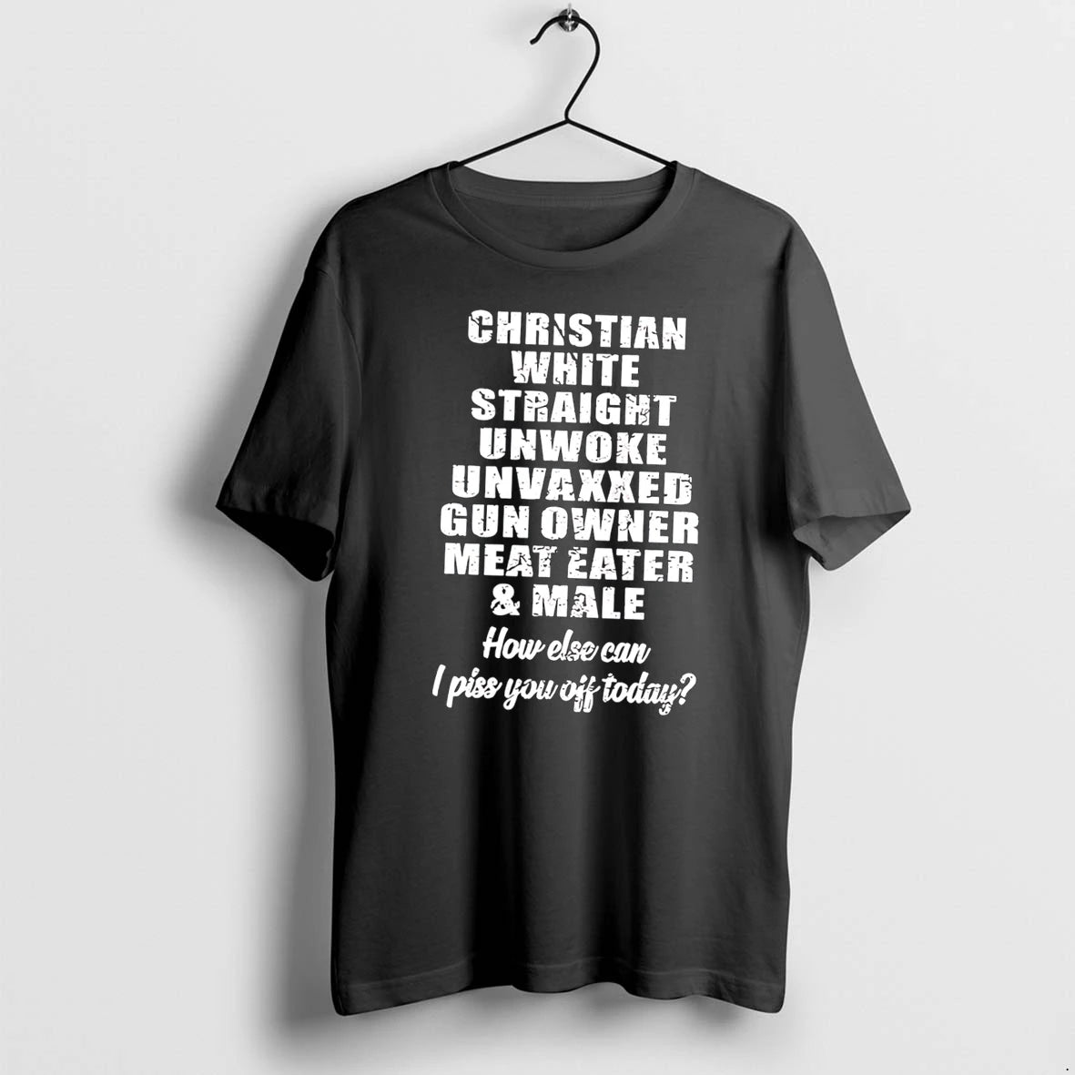 Officials Christian White Straight Unwoke Unvaxxed Gun Owner Meat Eater Male Tee