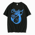 Officials Cleveland Distressed Blue Mermaid Basketball City Skyline Line Art Mens Premium T Shirt