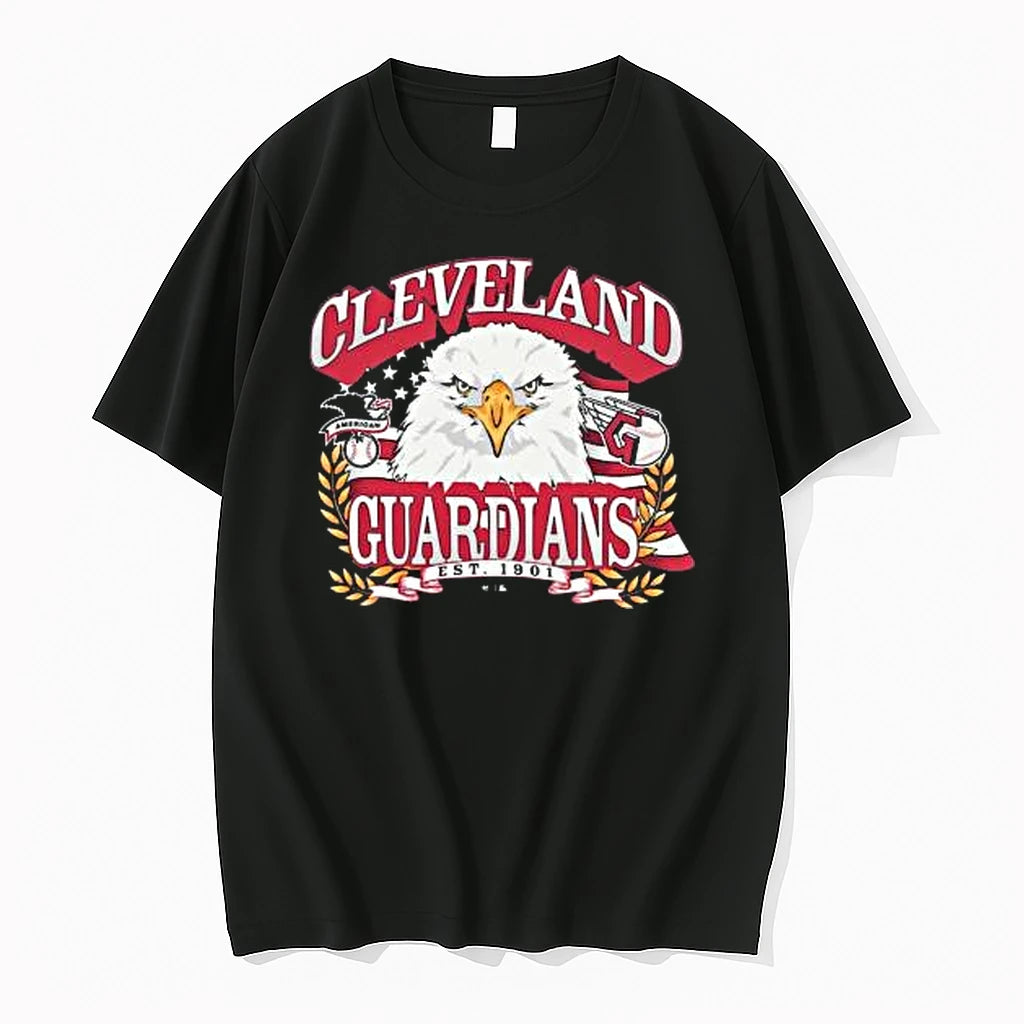Officials Cleveland Guardians 47 American Eagle Black T Shirt Sweater