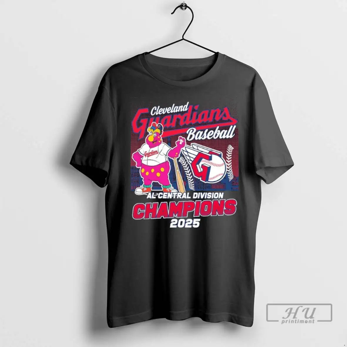Officials Cleveland Guardians Mascot 2025 Al Central Division Champions T Shirts