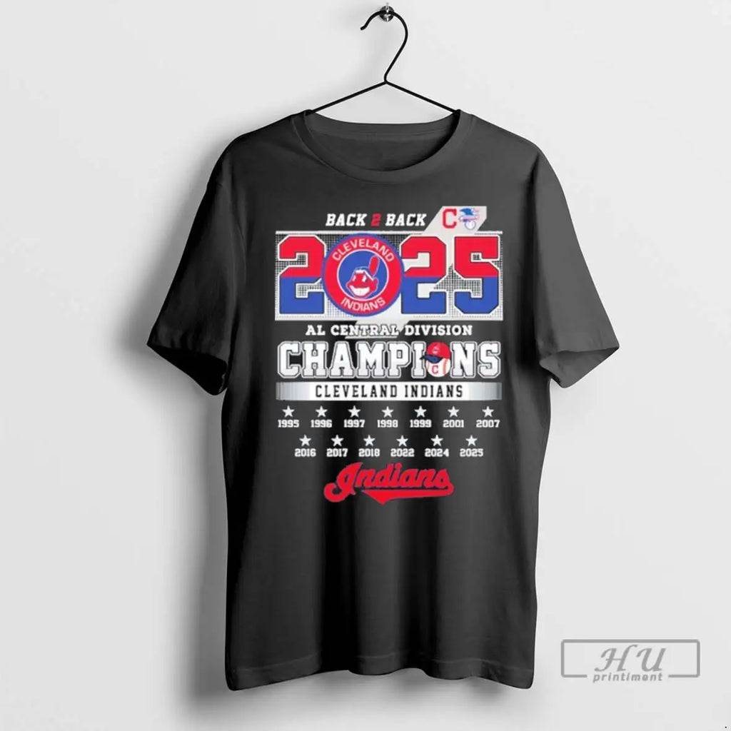 Officials Cleveland Indians Back 2 Back Al Central Division Champions T Shirts
