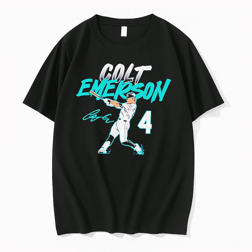 Officials Colt Emerson Seattle Mariners Slugger Swing Number Tee T Shirt Sweater