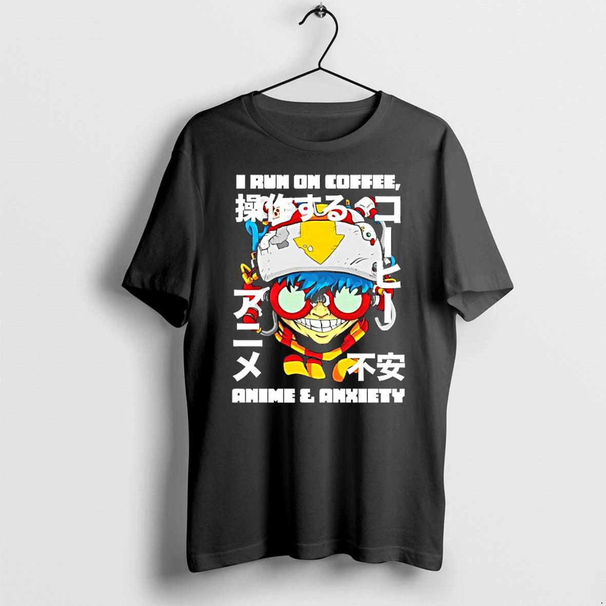 Officials Cyberpunk Gamer I Run On Coffee Anime And Anxiety Premium T Shirt