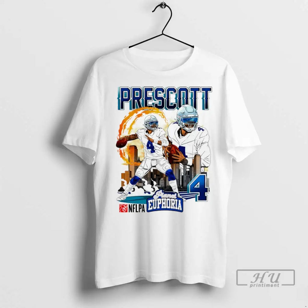 Officials Dak Prescott 4 Dallas Cowboys Football Comic T Shirts