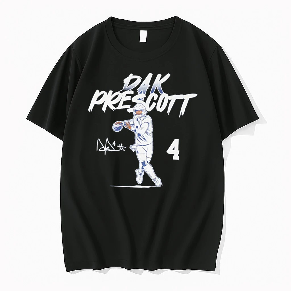Officials Dak Prescott Dallas Cowboys Name Number Pose Signature Tee Premium T Shirt