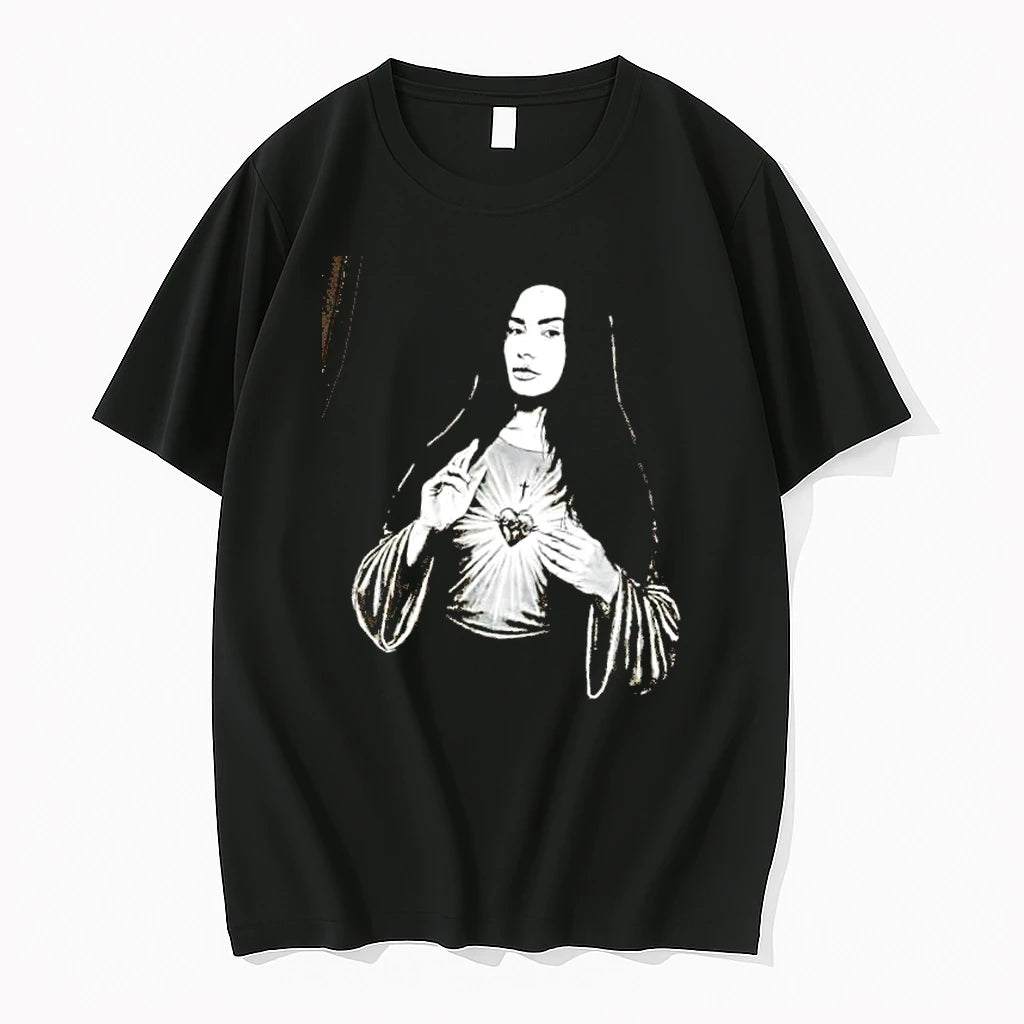 Officials Demi Lovato Sacred Heart Religious Icon Portrait Premium T Shirt