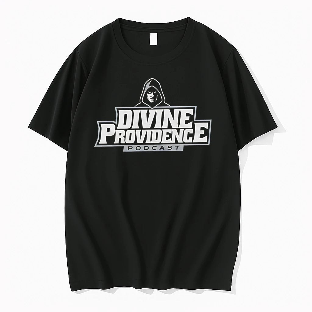 Officials Divine Providence Podcast With Hooded Figure Logo T Shirt Sweater